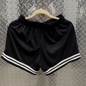 Sleek Black Women's Athletic Shorts with White Accents